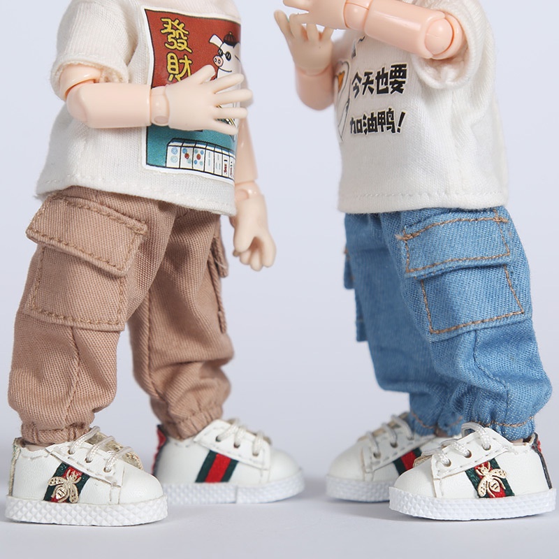 Quần yếm cho búp bê BJD ob11 1/12