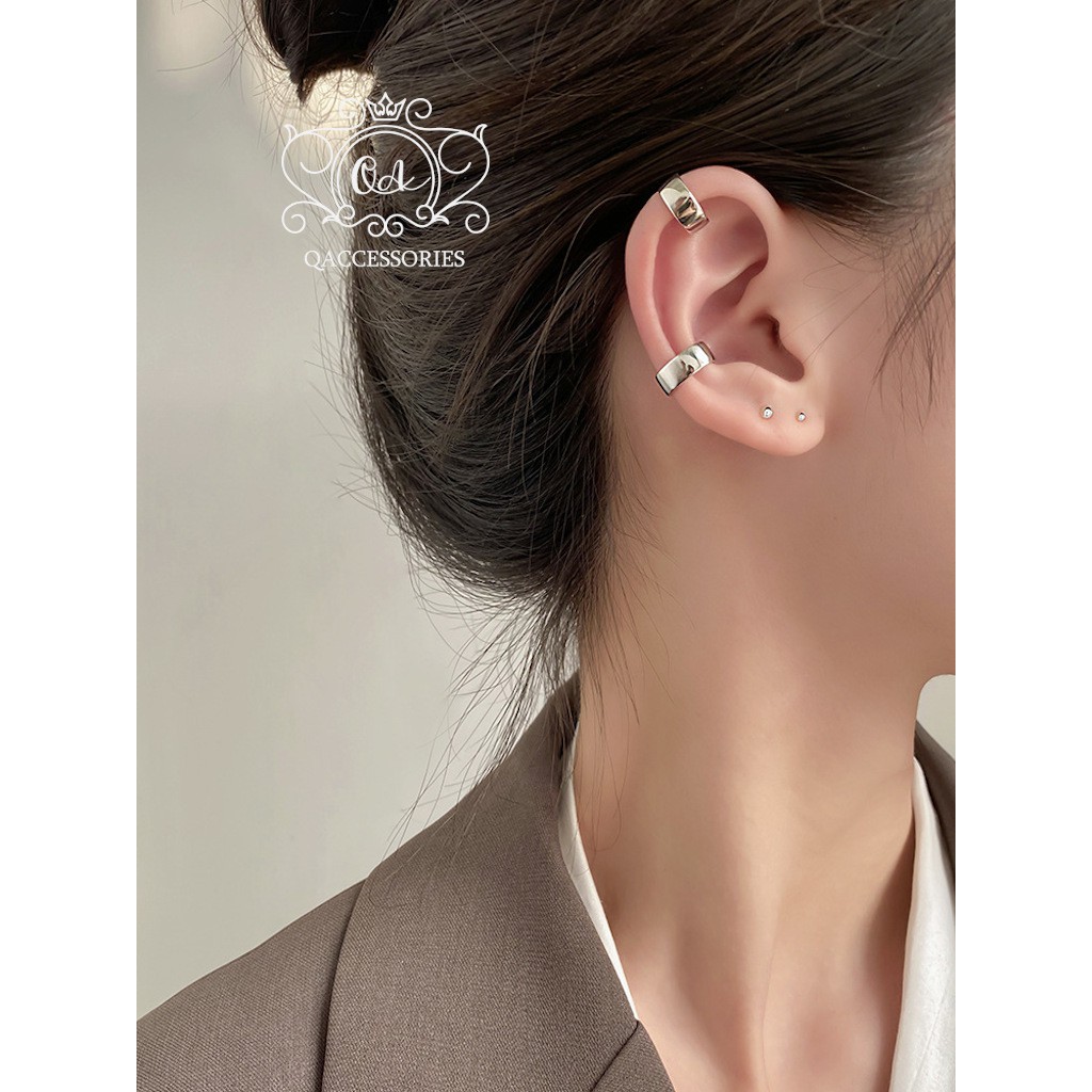 Khuyên tai bạc kẹp vành layer nam nữ bông tai không cần lỗ S925 EARCUFF Silver Earrings SO00 - KÈM ẢNH THẬT