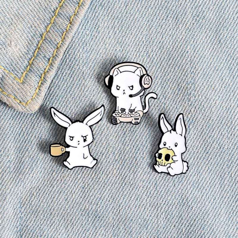 Pin cài áo bộ ba đũy thỏ - GC174