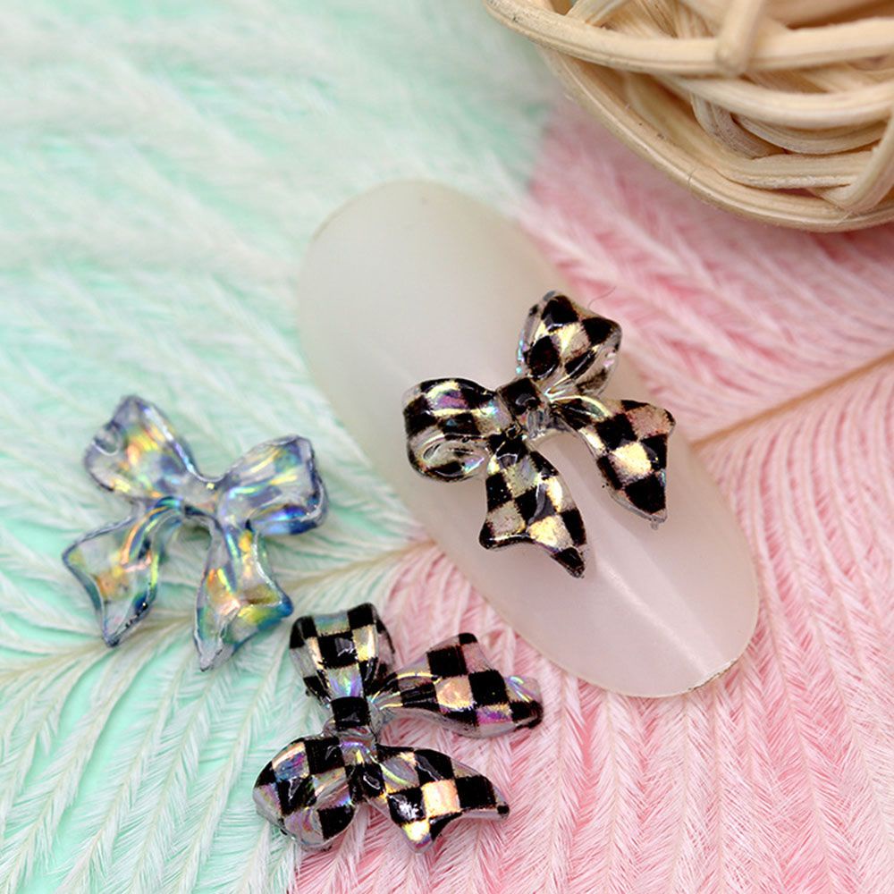 [Hàng mới về] Bộ hạt phụ kiện trang trí móng tay hình nơ nhiều màu sắc phong cách Nhật Bản đáng yêu