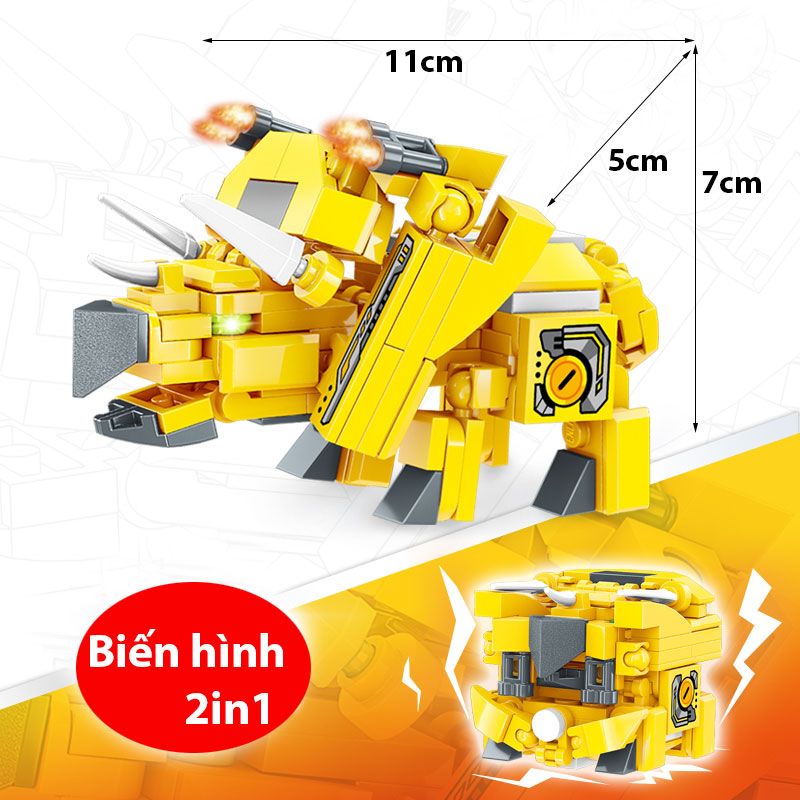 Đồ chơi lắp ghép kiểu Lego Mô hình Biệt đội khủng long chất liệu nhựa ABS