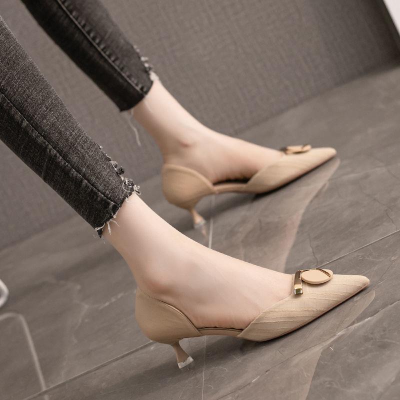 Giày Cao Gót Đế Thấp Khoét Rỗng Phong Cách Pháp Hàng Mới Dành Cho Bạn Nữ