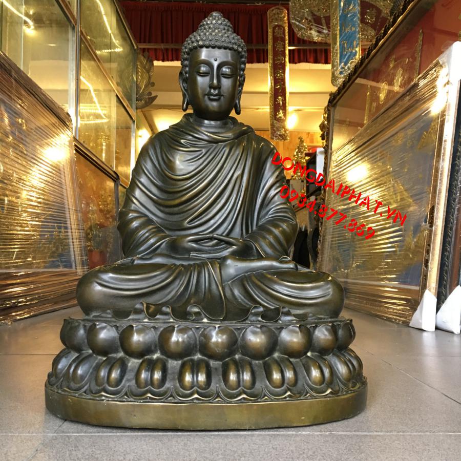 Tượng phật bổn sư màu giả cổ bằng đồng nguyên chất cáo 50cm giá 7,5 triệu tại tphcm (miễn phí giao hàng tận nơi )