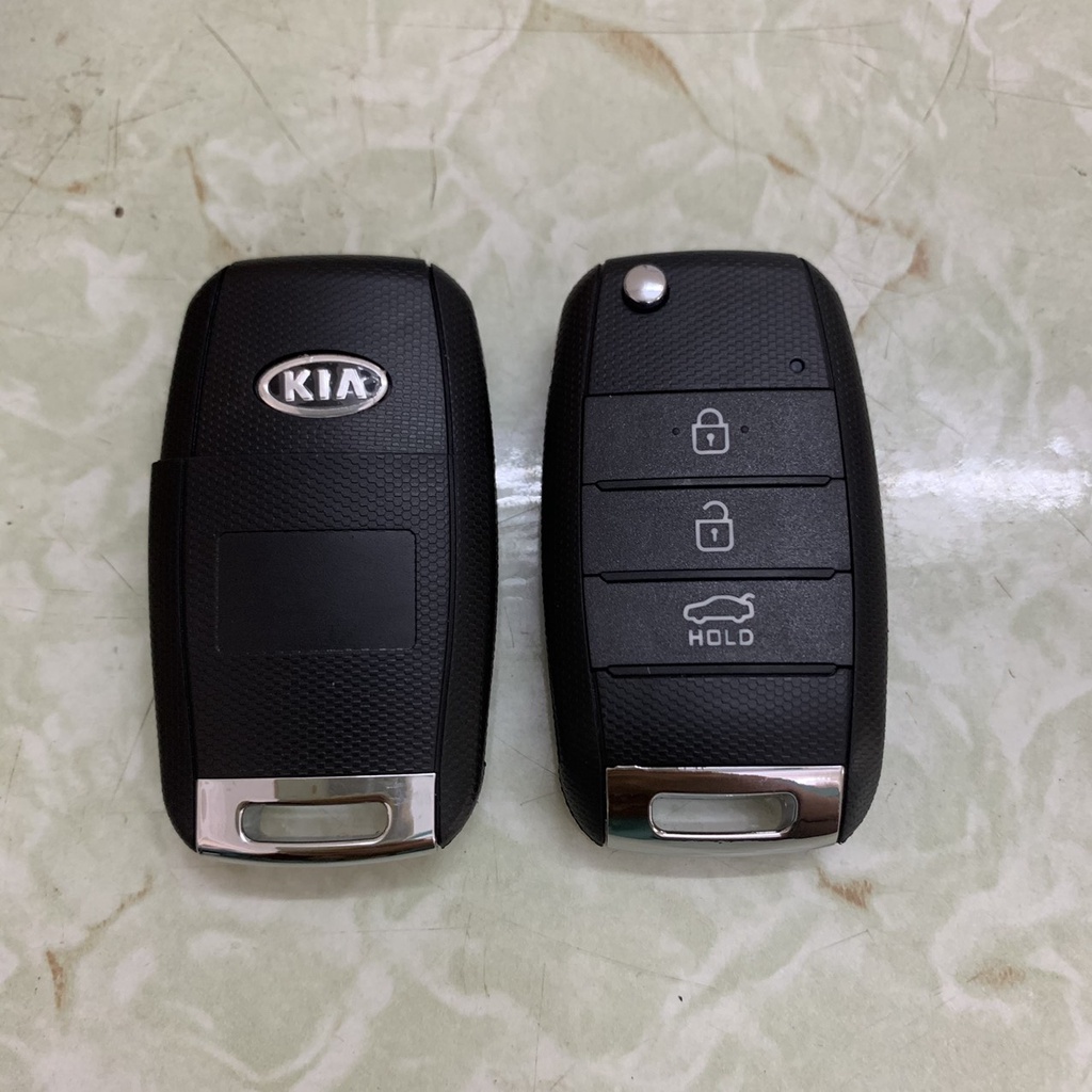 Vỏ Chìa Khóa Gập 3 Nút Đen Dùng Cho Xe KIA