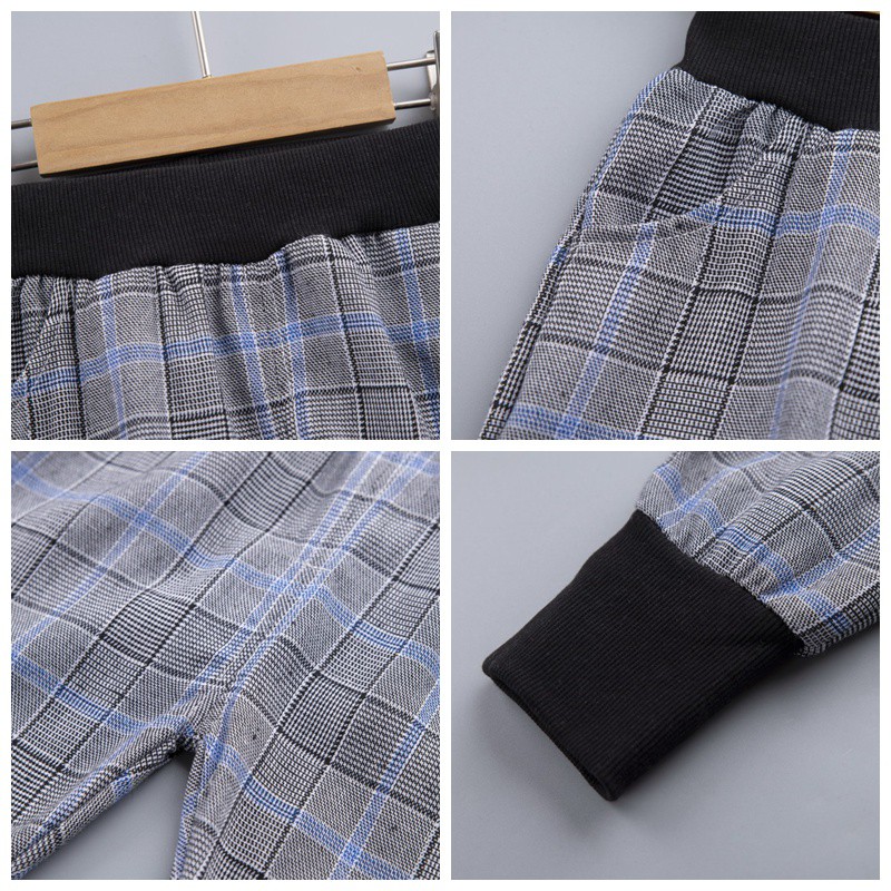 Set Áo Thun Tay Ngắn &amp; Quần Short Caro Cho Bé Trai