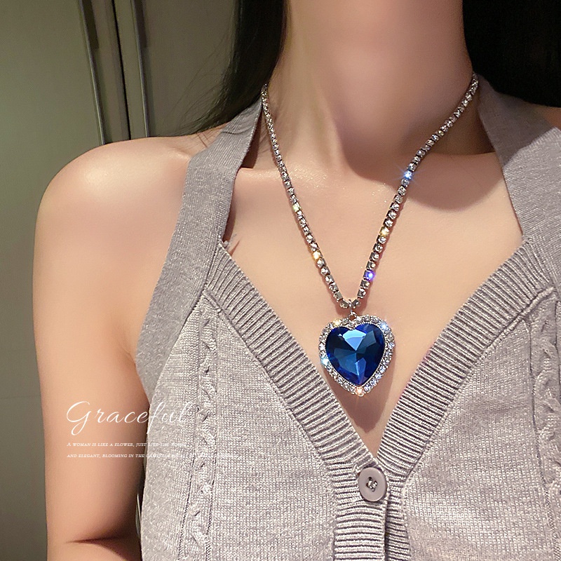 Dây Chuyền Mặt Trái Tim Đính Đá Thời Trang Cho Nữ