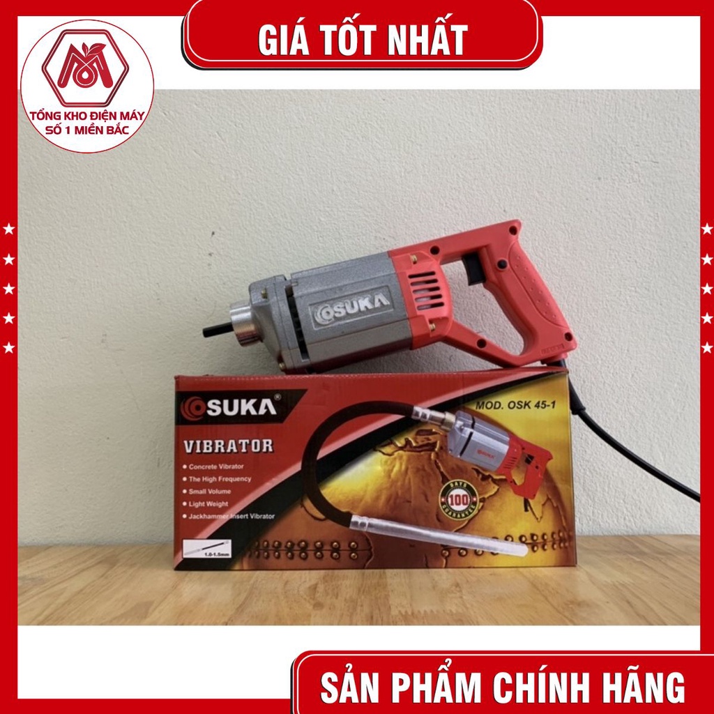 Máy đầm dùi bê tông cầm tay - Osuka OSK45-1 - chuyên dụng trong xây dựng, đầm bê tông tại vị trí nhỏ hẹp.