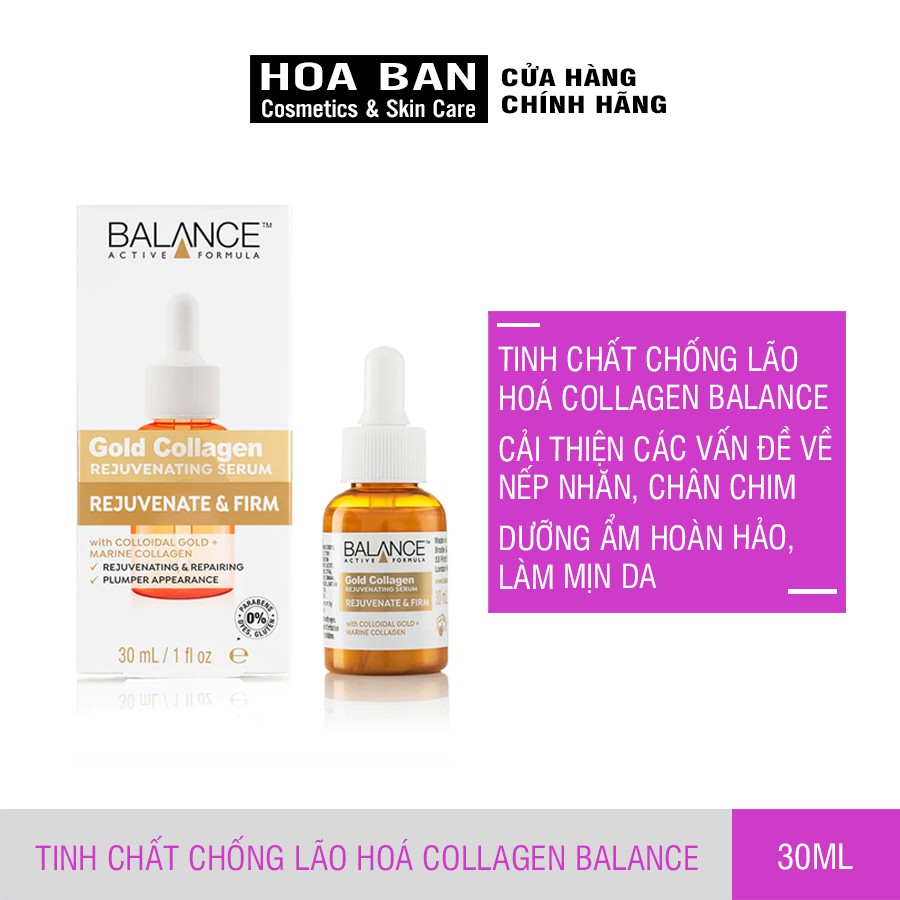 Serum Dưỡng Căng Bóng Da, Ngừa Lão Hóa Balance Gold Collagen Rejuvenating Serum 30ml