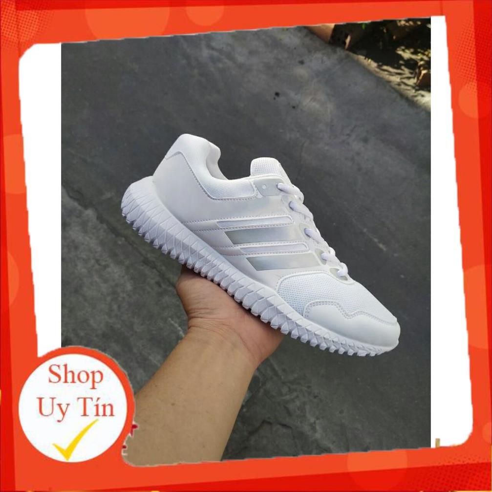 [Chuẩn Nam Tính] Giày bata nam nữ thoáng khí size từ 35 đến 44 đế siêu nhẹ chất vải êm chân (trắng bạc/đen sọc đen) | BigBuy360 - bigbuy360.vn