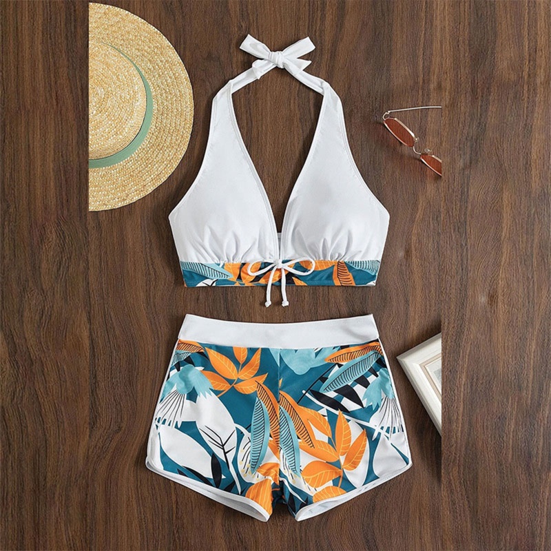 Bộ Bikini Hai Mảnh Thắt Dây Hở Lưng In Họa Tiết Gợi Cảm Cho Nữ