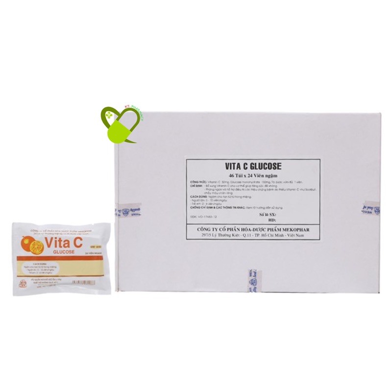 🍊Kẹo ngậm Vita C Glucose - Gói 24 viên