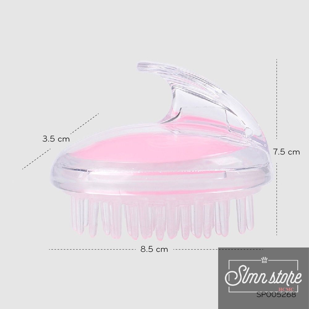 Lược gội đầu, massage, làm sạch da đầu. Lược silicone TRONG giảm rụng tóc. SD1-LuocMS-Trong