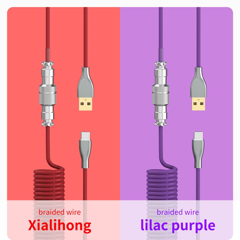 Dây Cáp Lò Xo Nối Bàn Phím Cơ Loại C USB Cho Máy Tính Để Bàn