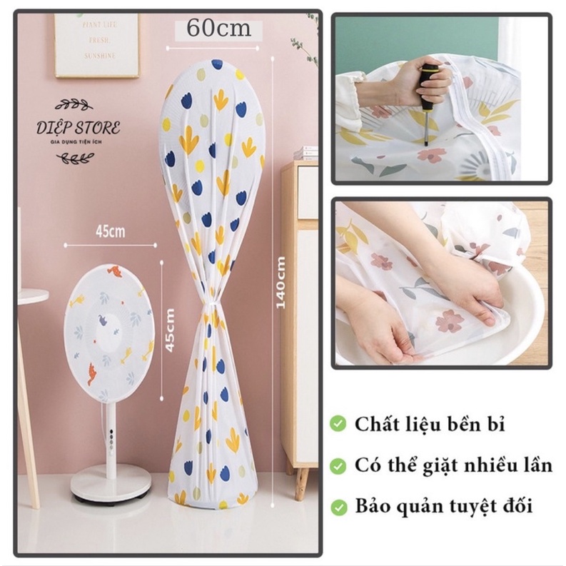 Bọc quạt -Túi bọc quạt ❤️SALE❤️ Bọc quạt chống bụi -bẩn chất liệu siêu nhẹ tiện lợi bảo quản quạt máy gia đình bạn