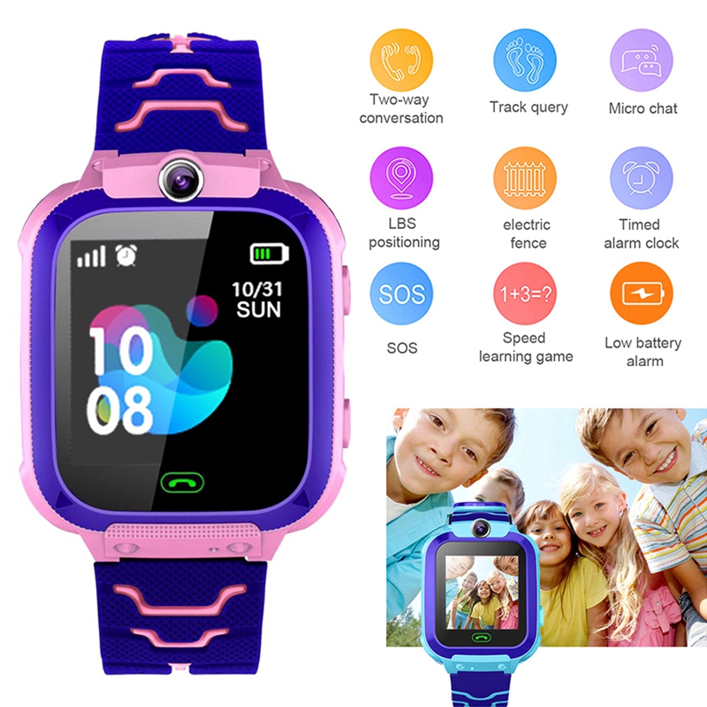 ⍝⍝ 9 Languages Q12 Smart Phone Watch For Children Student 1.44 Inch Waterproof Student Smart Watch Dial Call Voice Chat 【Tech】