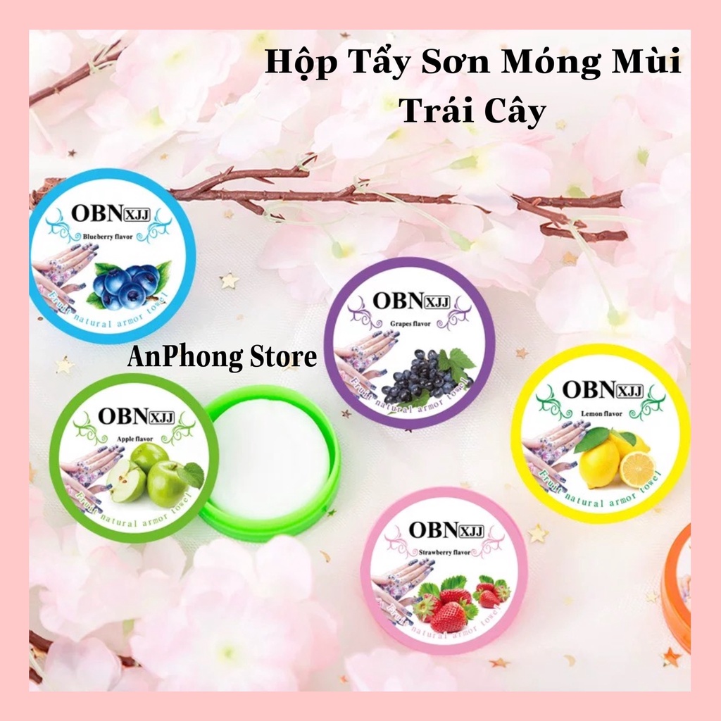 [Sẵn] Miếng lau sơn móng, miếng tẩy sơn, làm sạch móng hộp 28 miếng hương trái cây ANPHONG STORE.