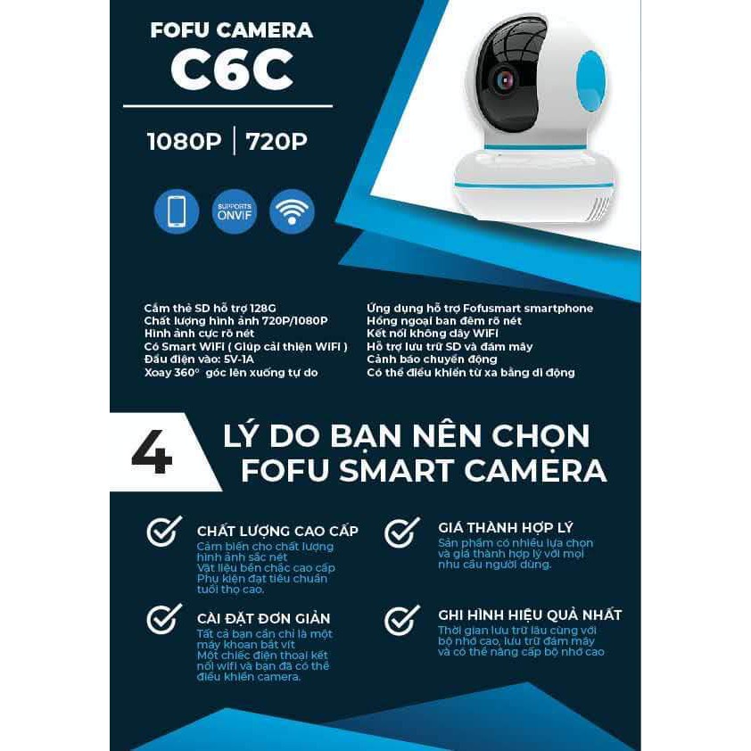 Camera WiFi 360 độ tặng Thẻ Nhớ 32G chất lượng cao