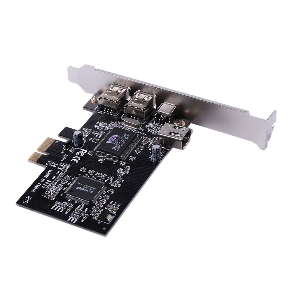 3 Ports 1394A Expansion Card PCI-E to IEEE 1394 1x 4Pin 2x 6Pin DV Adapter