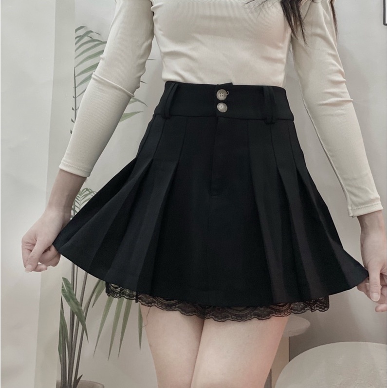 【Mizinstore】 Chân Xếp Ly Ngắn Cạp Cao Phối Ren Chất Tuyết Mưa Dày Mịn Cao Cấp (2 Lớp) | BigBuy360 - bigbuy360.vn