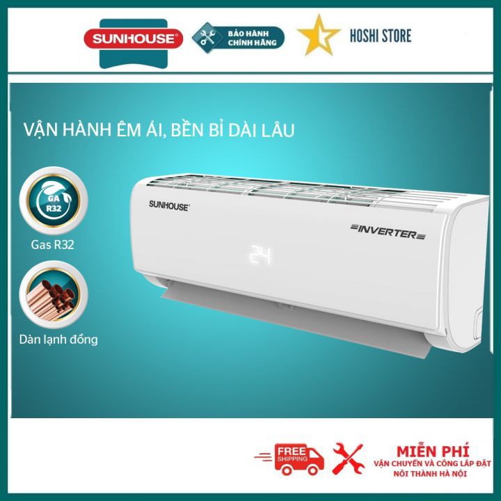 {FREESHIP & CÔNGLẮP ĐẶT}Điều hòa không khí một chiều INVERTER SUNHOUSE SHR-AW12IC610,làm lạnh nhanh, siêu tiết kiệm điện