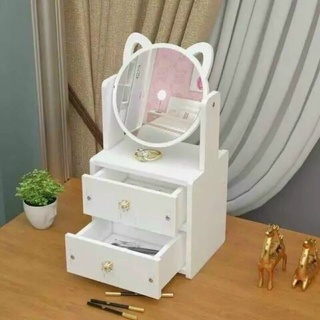 Kệ đựng mỹ phẩm gương tai mèo kute