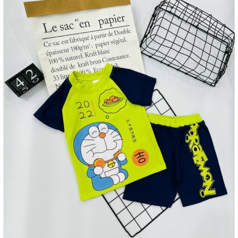 Đồ bộ cotton bé trai size đại 22-45kg phối tay Jennie kids J493