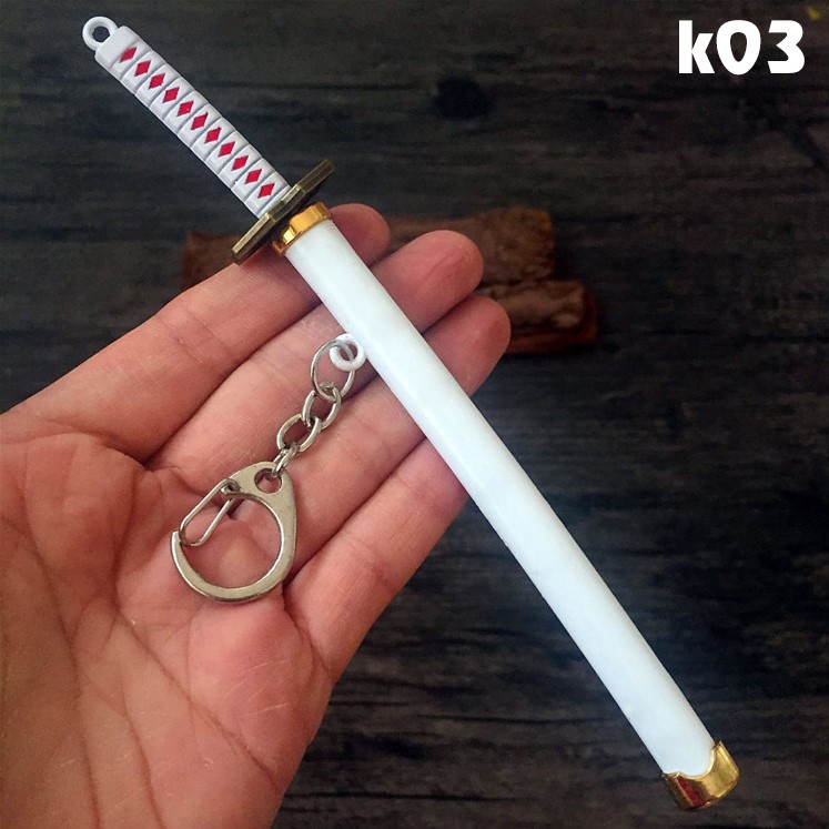 Móc khóa Kiếm Zoro Wado ichimonji cỡ nhỏ 15 cm tặng giá đỡ