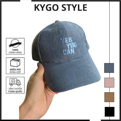 Nón kết thêu chữ YES YOU CAN phong cách Ulzzang form unisex nam nữ K006