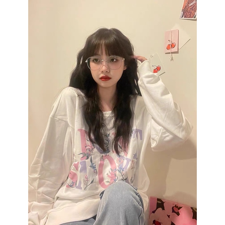 NRVP Áo Hoodie Dáng Rộng Thời Trang Hàn Quốc Đơn Giản Cá Tính Cho Nữ