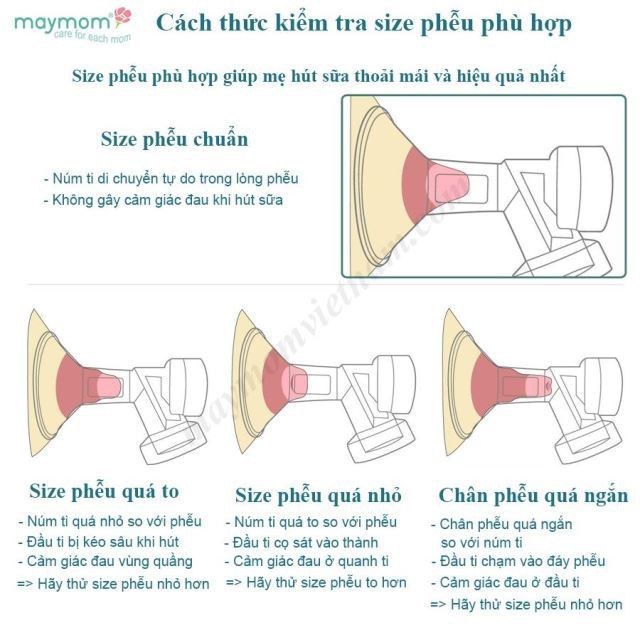 Phụ kiện máy hút sữa Maymom - Tương thích với các dòng máy Spectra và bình sữa cổ rộng