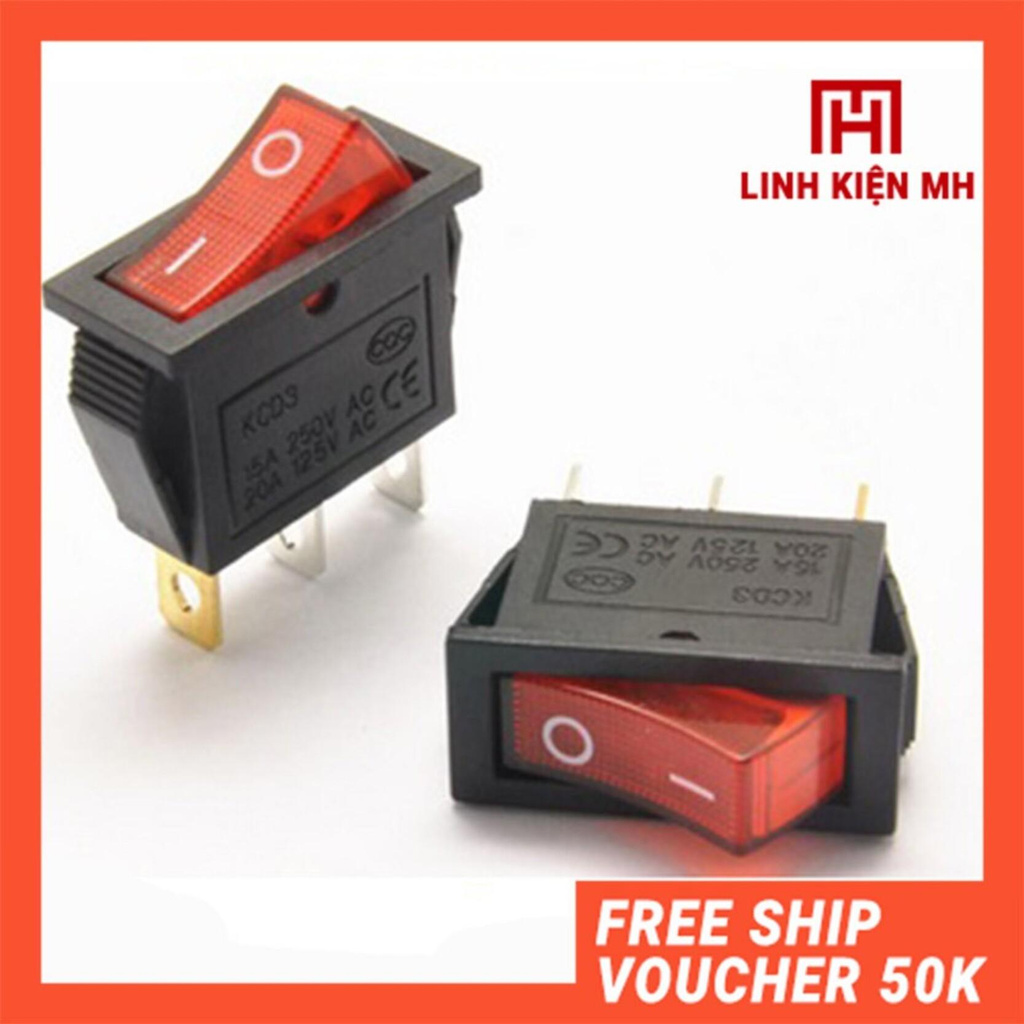 Công Tắc Bập Bênh KCD3-101 15A/250V ( Có đèn )