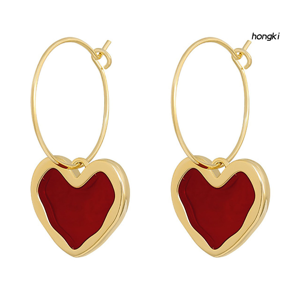 Hoa Tai Hình Trái Tim Phong Cách Hàn Quốc Cho Nữ