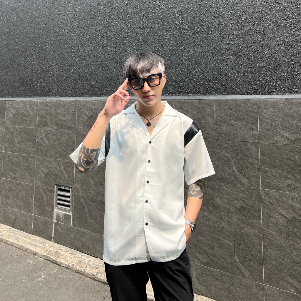 Áo sơ mi The Bad God Striped cuban shirt (Lem mực nhẹ)