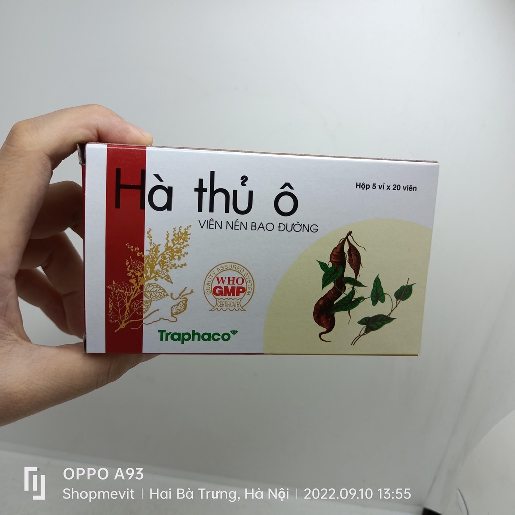 HÀ THỦ Ô HỘP 100 VIÊN NÉN BAO ĐƯỜNG
