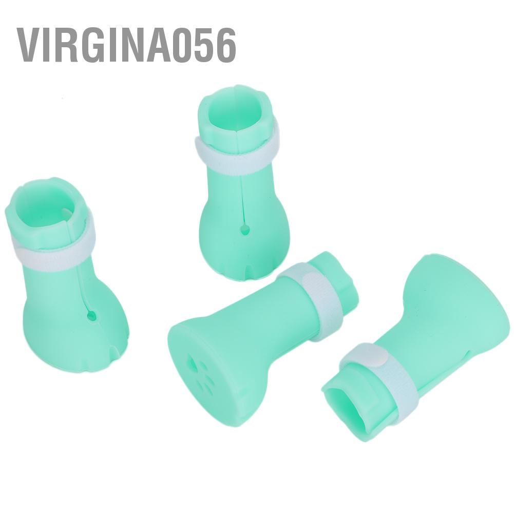 Virgina056 4 cái Bộ Pet Cat Wash Claw Foot Cover Chống xước Tắm cho mèo Móng tay móng chân Bảo vệ Ủng