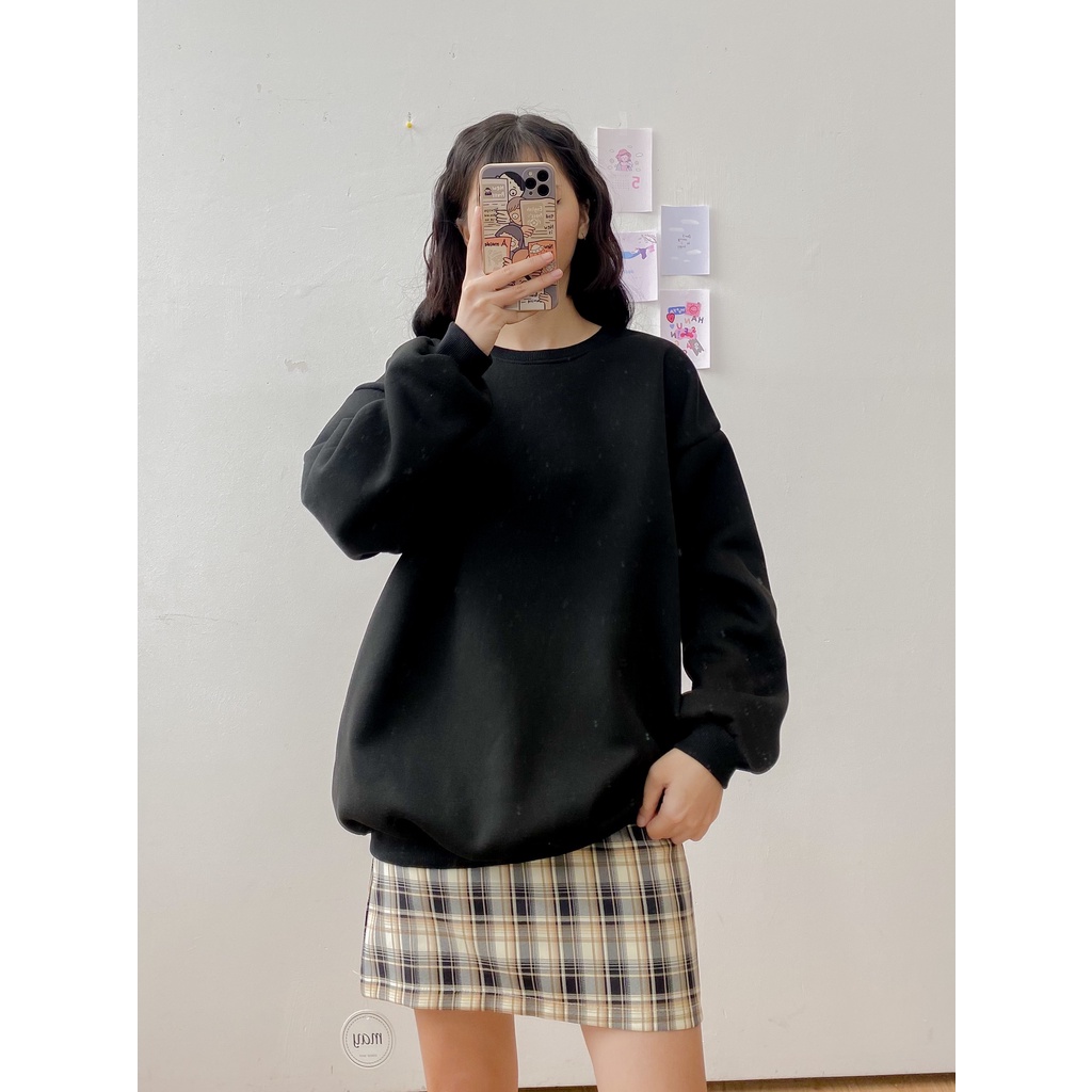 [HÀNG CÓ SẴN] Áo nỉ oversize May Boutique áo nỉ dài tay trơn màu basic ABS21H_110.001 | BigBuy360 - bigbuy360.vn