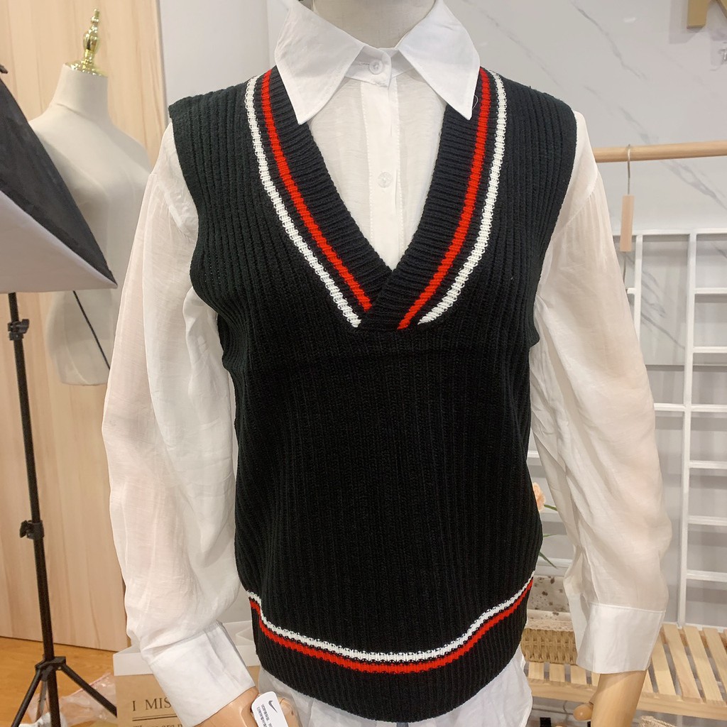 Áo gile len nữ ulzzang [QUẢNG CHÂU-VIDEO] Áo len thừng nữ dáng gile ulzzang nhập Taobao phong cách kiểu Hàn Quốc | BigBuy360 - bigbuy360.vn