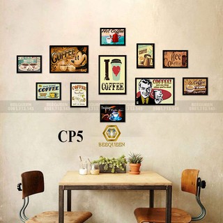 10 Bộ Tranh Trang Trí Quán Cafe - Cà Phê Có Khung 11 Tranh