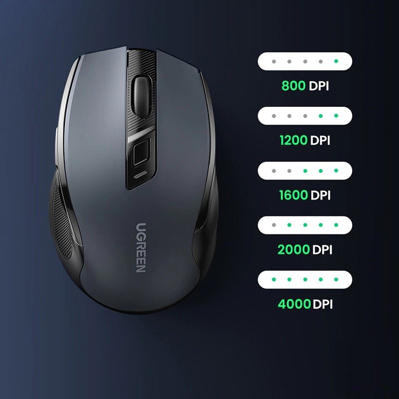 Chuột Không Dây 2.4G Silent Click 4000 DPI cao cấp Ugreen 15063  - Hàng Chính Hãng BH 18 Tháng