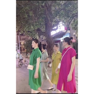 Đầm Sơ Mi Phom Suông Freesz Nhiều Màu Sắc