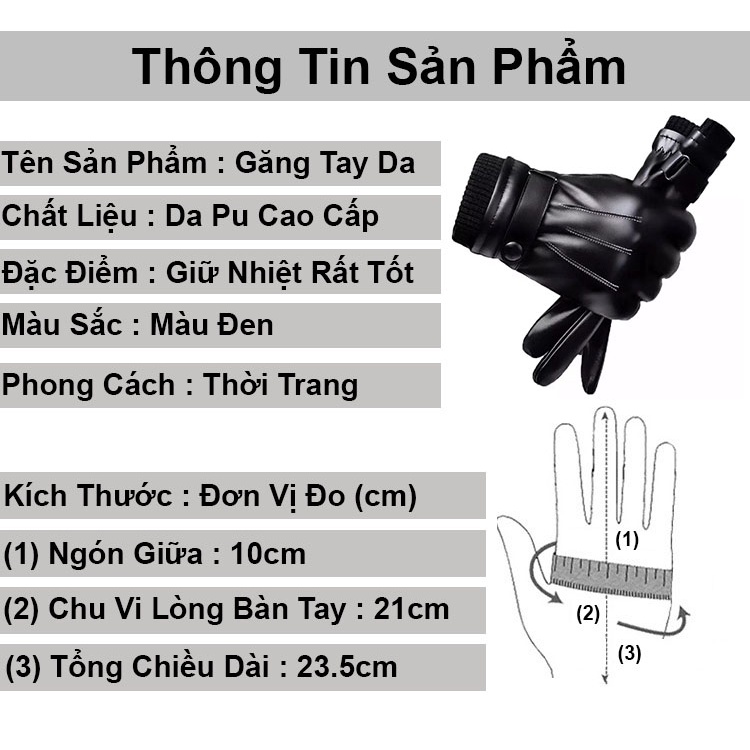 Găng tay da nam mùa đông chống lạnh giữ nhiệt cao cấp ZOZO bao tay nam chạy xe thời trang giữ ấm chống nước trẻ trung