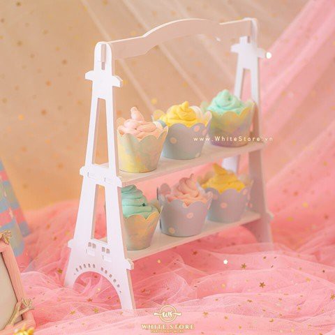 Kệ bánh Cupcake - Khay bánh kem sinh nhật độc đáo và tháo lắp tiện lợi tái sử dụng nhiều lần - WhiteStore.vn