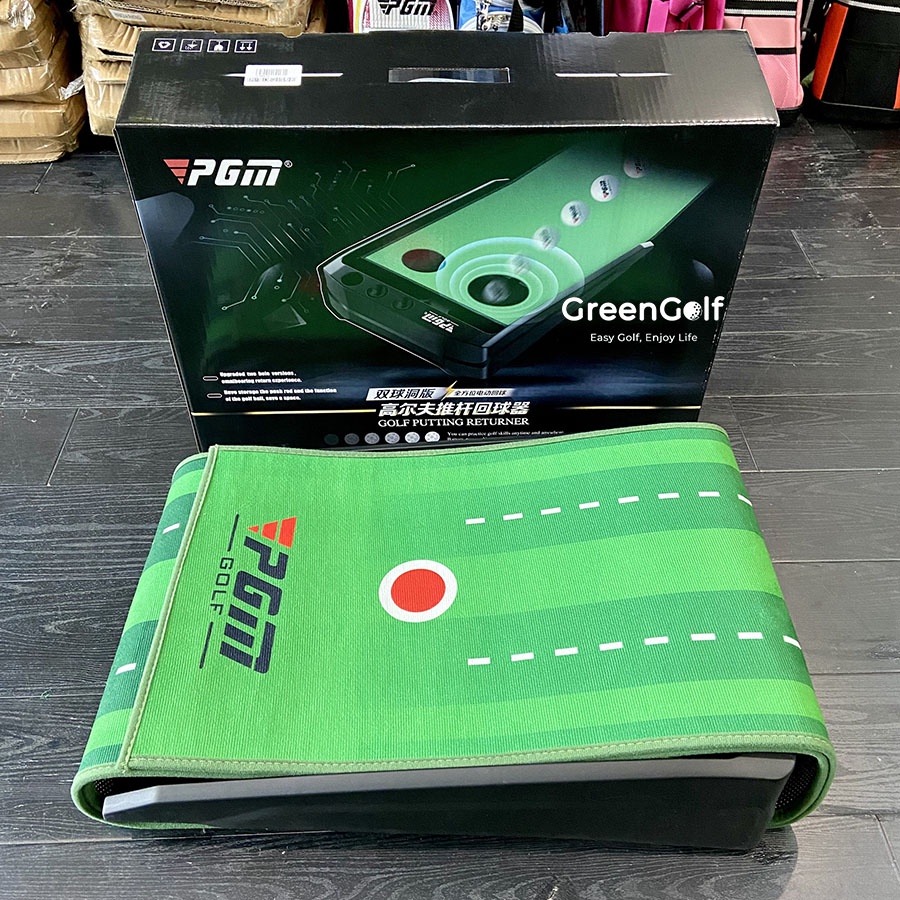 Thảm Putt Golf Mẫu Mới Tự Động Bật Bóng Trả Lại/ Có Vạch Line Khoảng Cách/ Chính Hãng PGM/ Kích Thước 0.4x3m