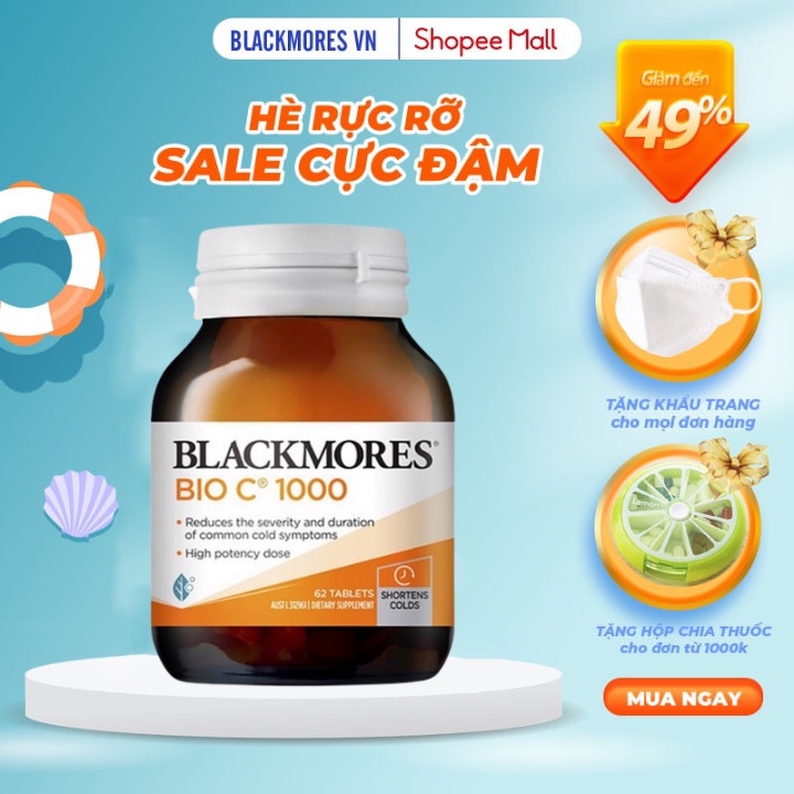 Viên Uống Bio C Bổ Sung Vitamin C 1000mg Blackmores 150 Viên Tăng Đề Kháng Làm Sáng Da