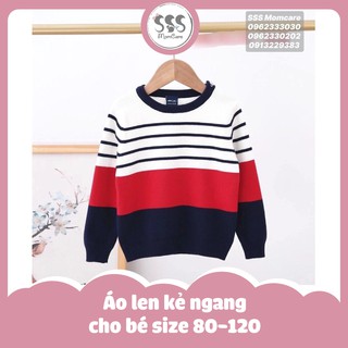 Áo len kẻ ngang 2 màu cho bé size 80-120