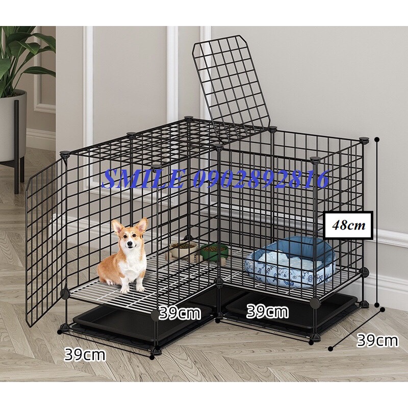 [TẶNG VÒNG CỔ] COMBO CHUỒNG, LỒNG LƯỚI THÉP CHO CHÓ MÈO THÚ CƯNG ĐA NĂNG Kèm Khay Vệ Sinh