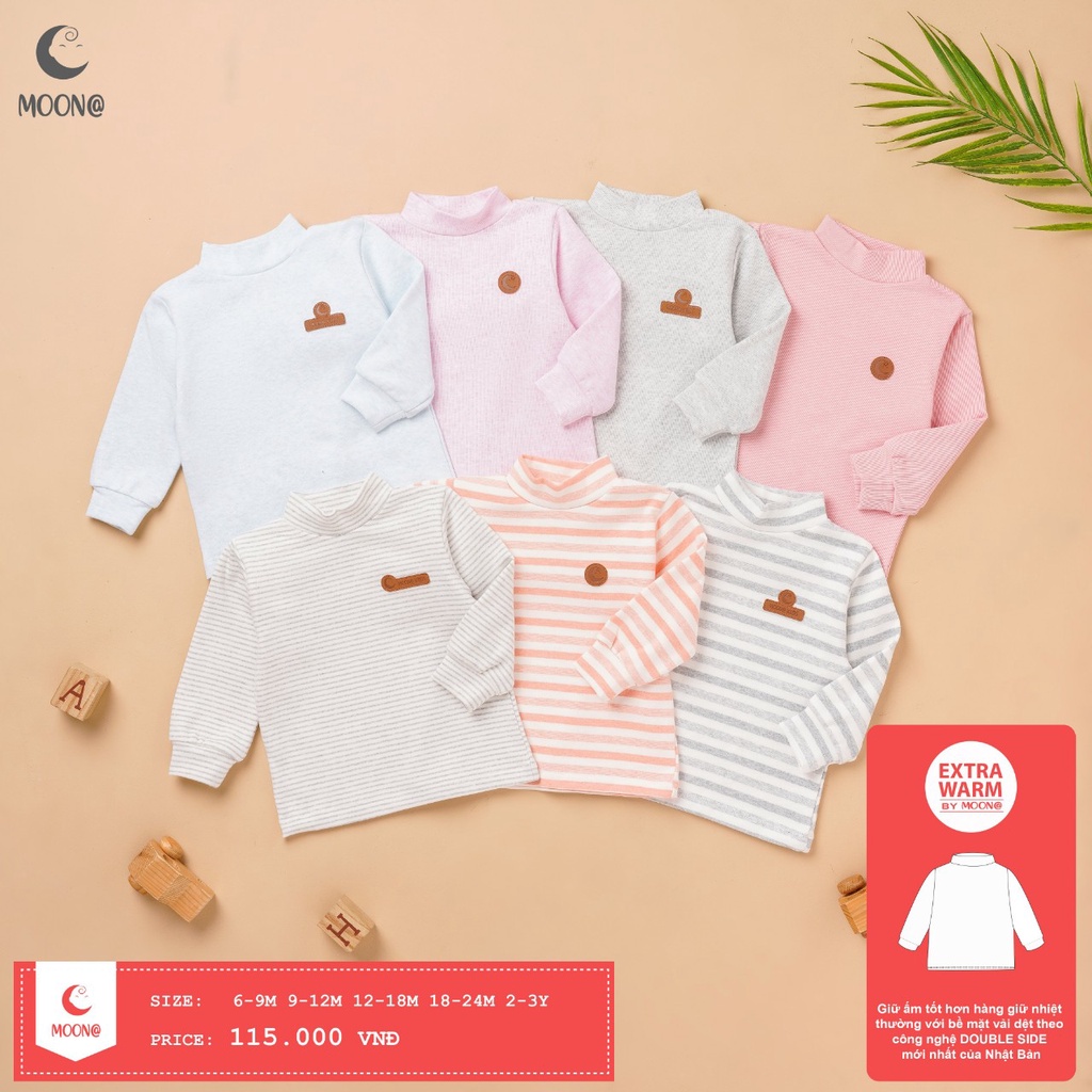 Áo cổ 3p chất nỉ Moon cho bé trai bé gái
