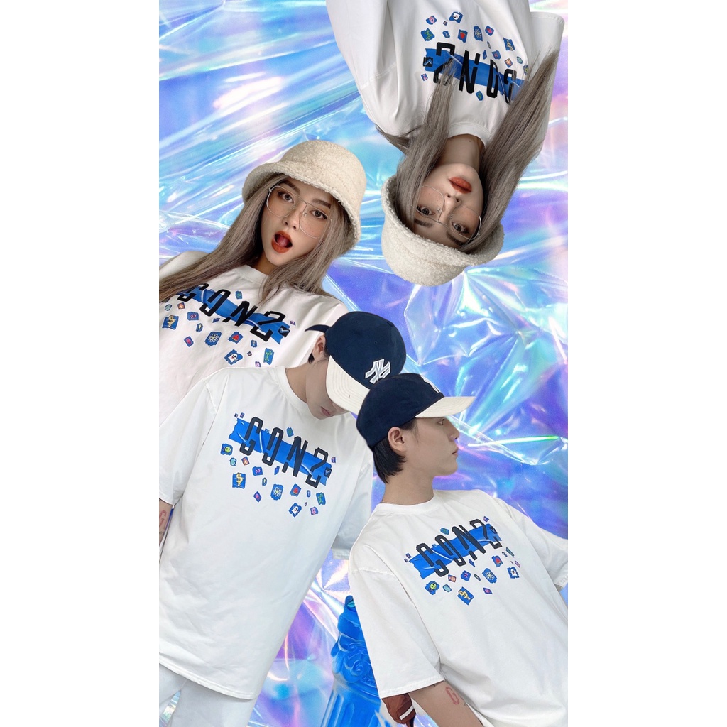 Áo Thun Form Rộng Trắng Tee Gonz Sticker | BigBuy360 - bigbuy360.vn