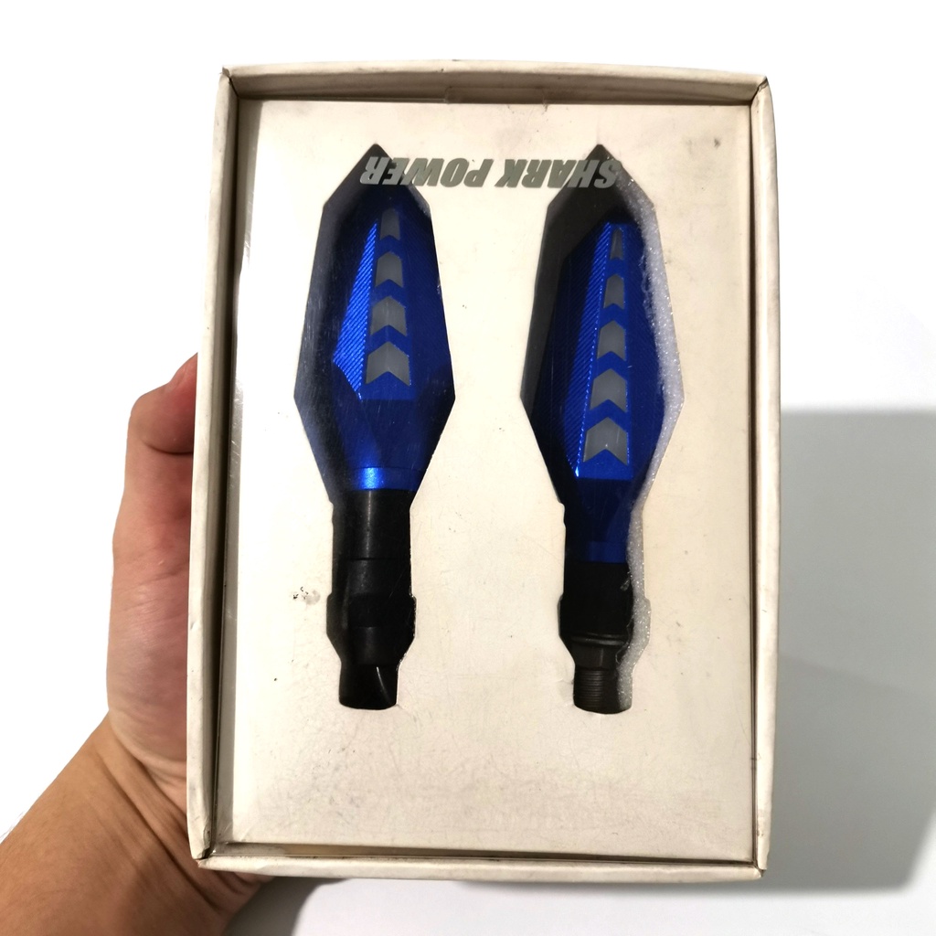 Đèn xi nhan xe máy L17 Shark Power 2 mặt viền nhôm hiệu ứng ánh sáng đẹp