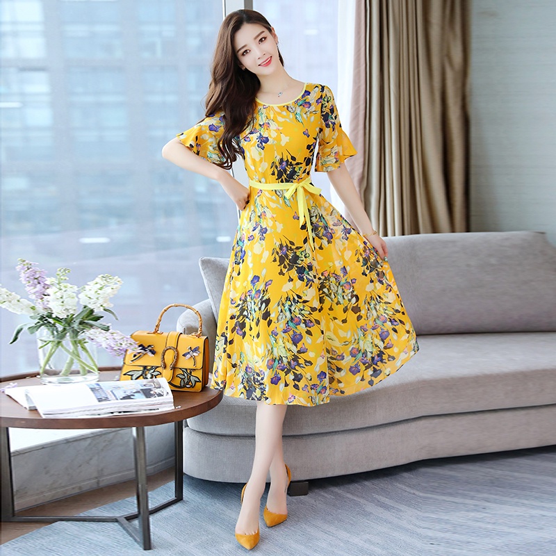 Đầm Chiffon Dài Mỏng In Hoa Phong Cách Bohemian Thời Trang Mùa Hè Mới